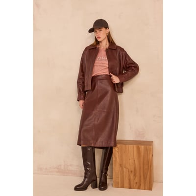 Jupe midi en cuir VIOLETTE Maison 123