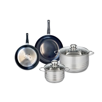 Batterie 2 poêles 20/24cm + 2 faitouts 16/24cm PRIMA BRILLANT ELO
