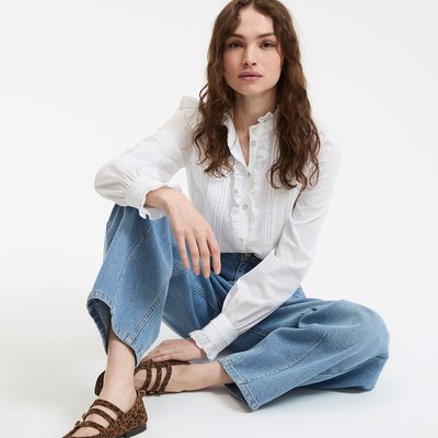 Signatures Eugenie Cotton Blouse with Ruffles LA REDOUTE COLLECTIONS