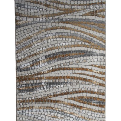 Tapis de salon graphique effet carreau  or BORGES SWIM THE DECO FACTORY