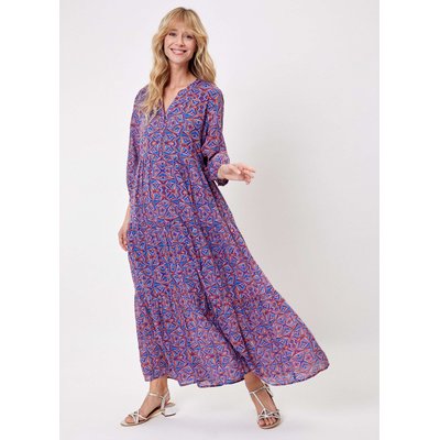 Robe longue voile de coton bio évasée imprimée CATALEYA LA FIANCÉE