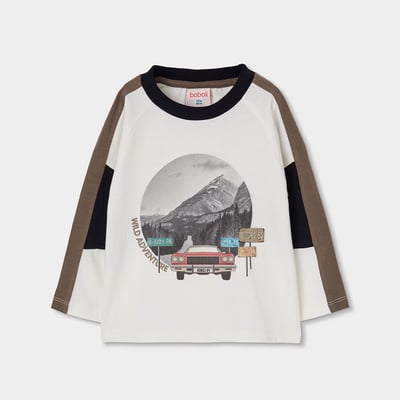 T-shirt maille garçon imprimé voiture aventure BOBOLI