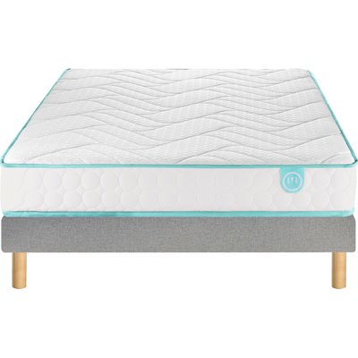 Set. Schaumstoffmatratze & Bettrahmen mit Lattenrost LE TOUT TONIQUE MERINOS