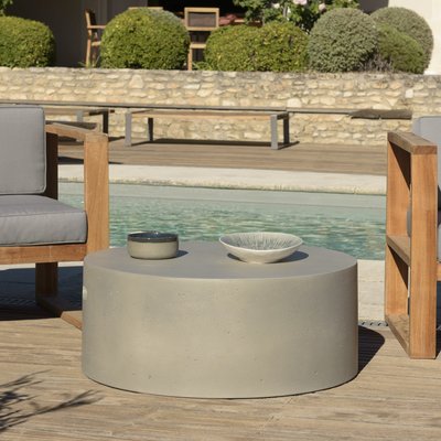 Table basse ronde 79 cm en béton gris brut HERCULE PIER IMPORT
