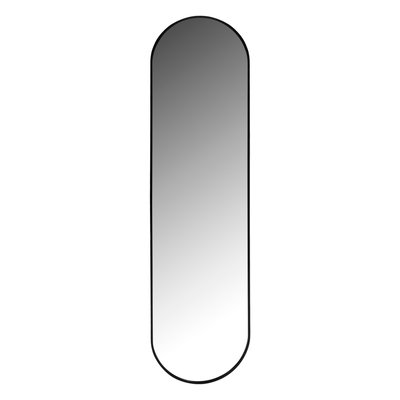 MIROIR MURAL HM9581.01 OVALE HAUT CADRE EN ALUMINIUM NOIR 38,5x4x149Hcm. STELLAMEUBLES