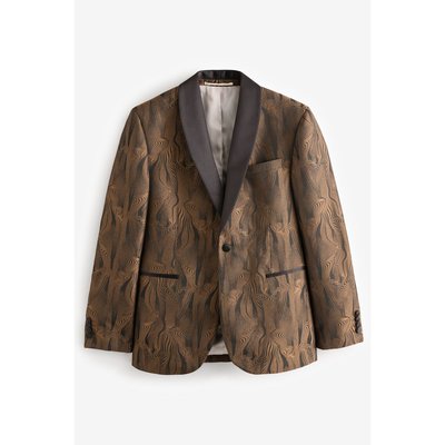 Veste de smoking slim en jacquard doré NEXT