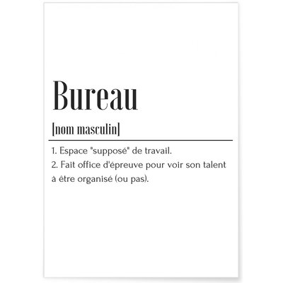 Affiche Définition Bureau L'AFFICHERIE
