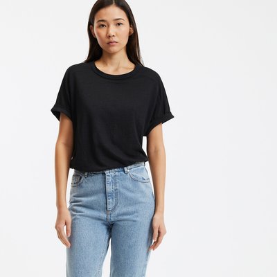 T-shirt col rond en lin LA REDOUTE COLLECTIONS