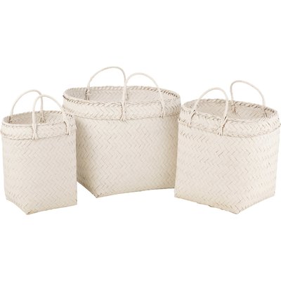 Panier carré en rotin  pour rangement élégant maison RECOLLECTION