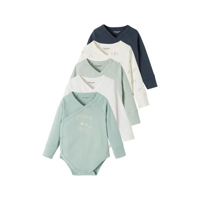Lot de 5 bodies évolutif ouverture naissance VERTBAUDET