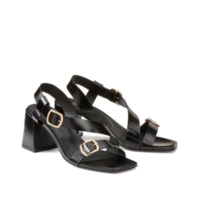 Leder-Sandales mit hohem Absatz und Schnallen LA REDOUTE COLLECTIONS
