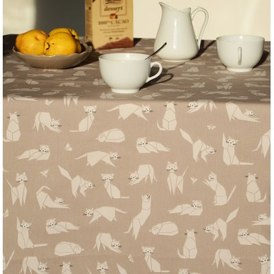 Nappe enduite carrée ou rectangle CHATS FLEUR DE SOLEIL