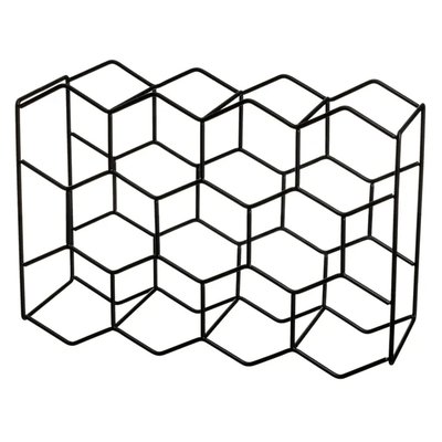 Porte bouteilles métal noir 11 bouteilles 43x15x30cm WADIGA