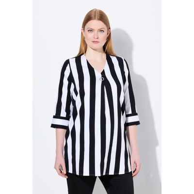 Blouse à rayures verticales. Col ULLA POPKEN