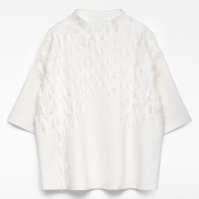Pull en maille à manches courtes et franges ADOLFO DOMINGUEZ