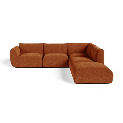 Canapé grand angle droit modulable 7 places en velours chenillé NOOMA SIA HOME