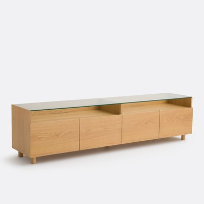 Meuble télé hifi XL, 4 portes, plateau verre Walor LA REDOUTE INTERIEURS