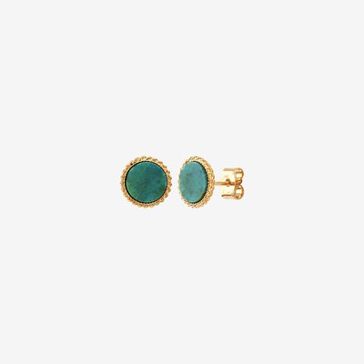 Boucles d'oreilless dorées puces - LADY CAROLINE NAJMAN
