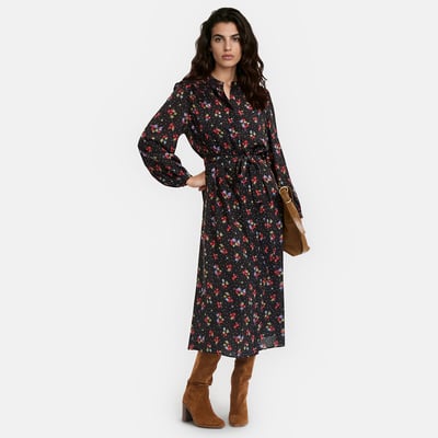 Abito lungo con stampa a fiori e maniche lunghe LA REDOUTE COLLECTIONS