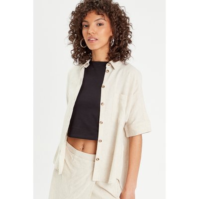 Chemise droite contenant du lin CACHE CACHE