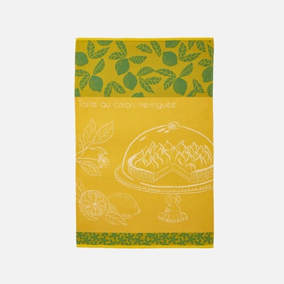 Torchon jacquard en coton TARTE AU CITRON COUCKE