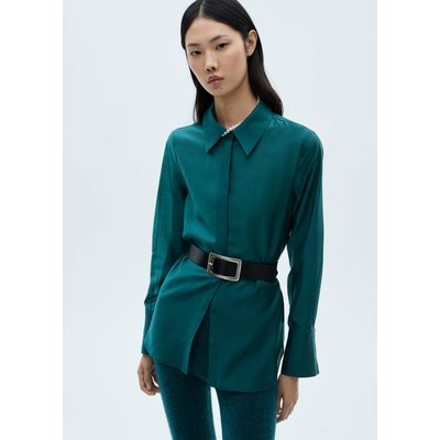 Chemise satinée boutons dissimulés MANGO