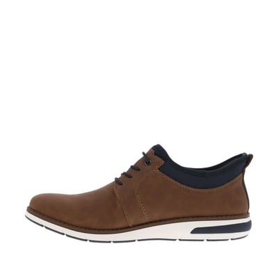 Sneakers brun à talon plat et à lacets élastiqués ronds avec marque embossée RIEKER
