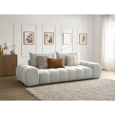 Canapé droit convertible 3 places en tissu texturé, EVEREST BOBOCHIC