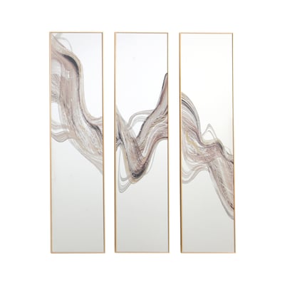 Miroir triptyque imprimé design 30x120cm EMDE