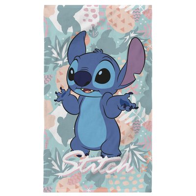 Drap de plage imprimé 100% coton, STITCH TROPICS DISNEY