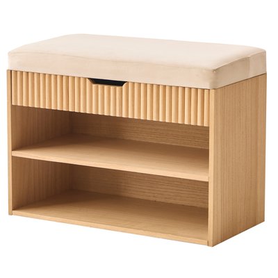 Meuble à chaussures, bois et velours, KUBO NORDLYS