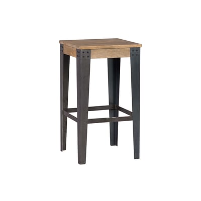Tabouret de bar industriel métal et bois manguier massif H65 cm MADISON MILIBOO