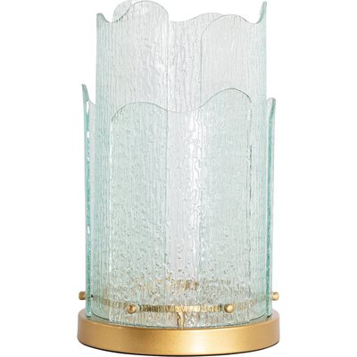 Lanterne hurricane dorée élégance en verre et fer pour intérieur RECOLLECTION