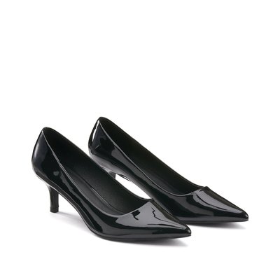 Talon aiguille noir vernis hot sale