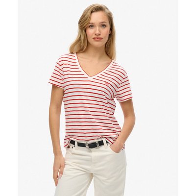 T-shirt uni col V SUPERDRY