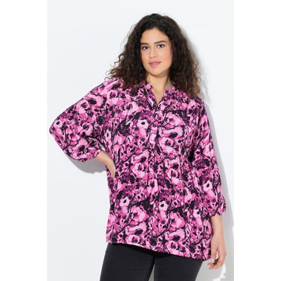 Tunique à fleurs, col tunisien et manches 3/4 ULLA POPKEN