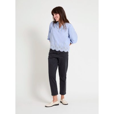 Blouse col tunisien brodé BLEU NAF NAF