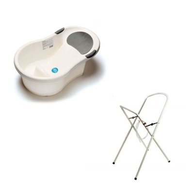 Baignoire 0-6 mois blanche avec transat intégré + support à pied DBB REMOND