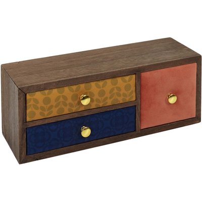 Petit rangement 3 tiroirs en velours coloré CMP