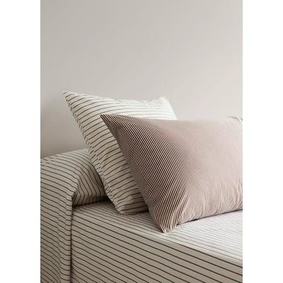 Taie d'oreiller 100 % percale de coton à rayures 60 x 60 cm MANGO HOME