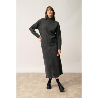 Pull Col Montant 4 Fils Carbone Chiné Romy JUST CASHMERE