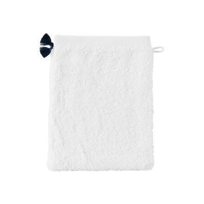 Gant de toilette coton et viscose de bambou DEMILUNE CARRE BLANC