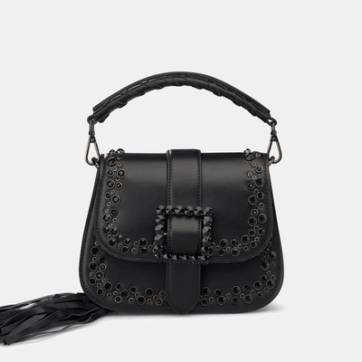 Sac bandoulière en cuir avec strass ALMA EN PENA