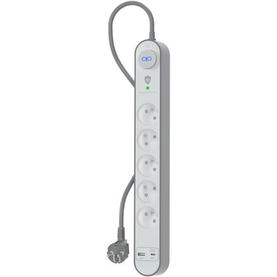 Parafoudre Lite 5 prises + USB A+C 800J 1.5m EU FORCE POWER