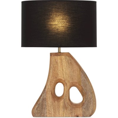 Lampe de table design bois de manguier finition dorée élégante RECOLLECTION