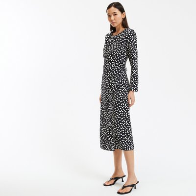 Robe longue droite, portefeuille à pois LA REDOUTE COLLECTIONS
