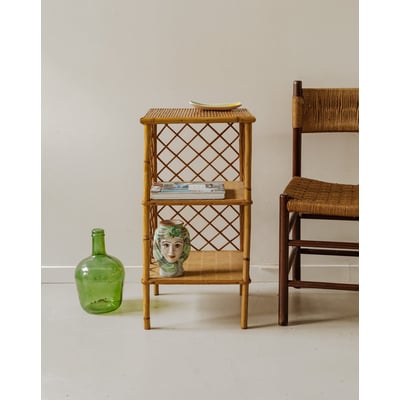 Étagère en rotin et bambou Gaëlle N°1430 - Bon état DEBONGOUT