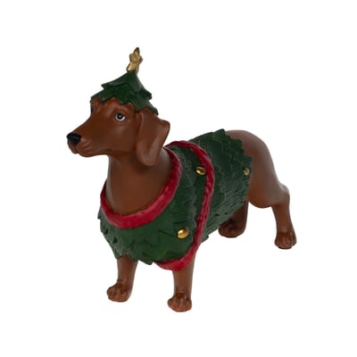 Teckel de Noël sapin 21X33 cm en résine AMADEUS