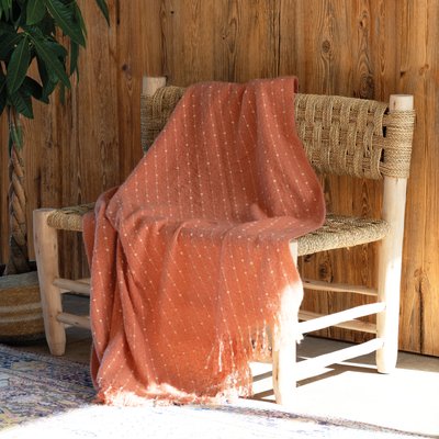 Plaid doux à franges aspect mohair HOME MAISON