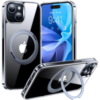 Coque intégrale iPhone 15 MagSafe + support rotatif TORRAS